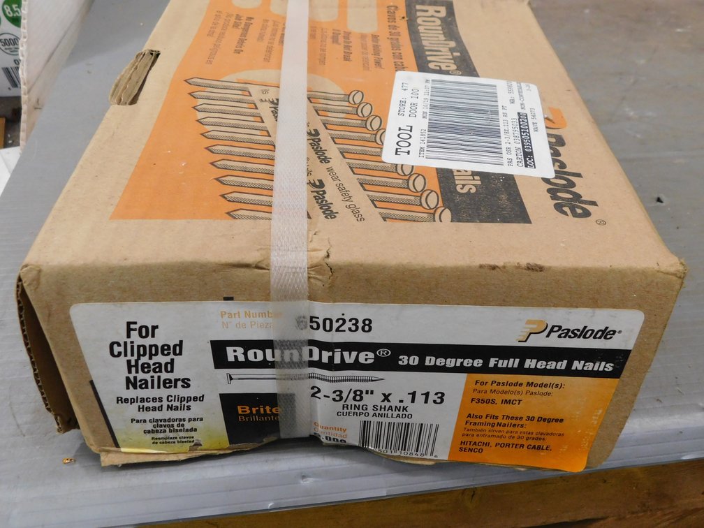 Paslode RounDrive 30 Degree Full Head Nails 203/8" x .113 Ring Shank, Box New