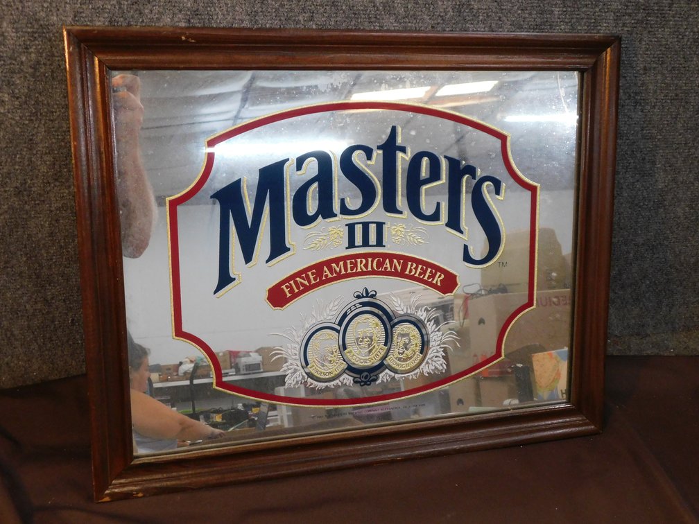 1985 Masters II Beer Mirrored Sign 17 1/2" x 22"