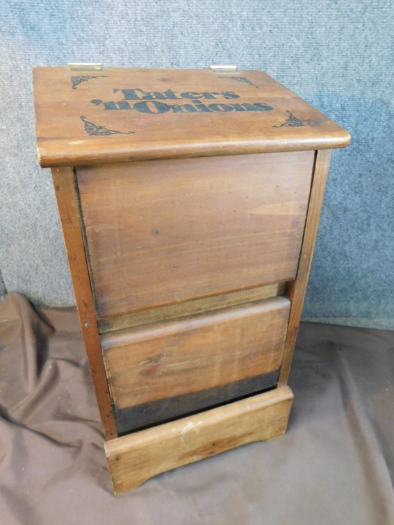 Wood Tater and Onion Bin 12" x 9" x 22"T