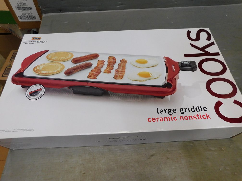 Cooks Large Griddle Ceramic Nonstick, New