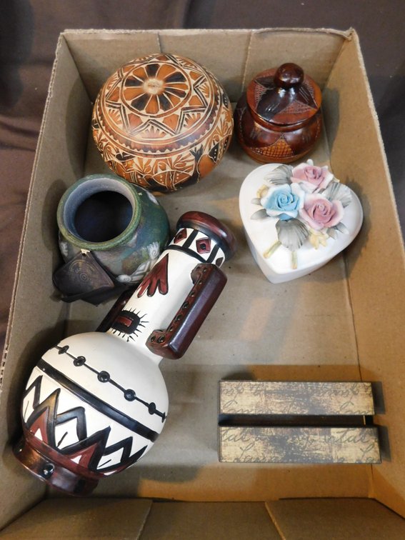 Vase, Trinket Boxes Etc.