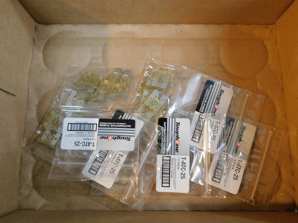 Lot of assorted ToughOne 25 amp fuses