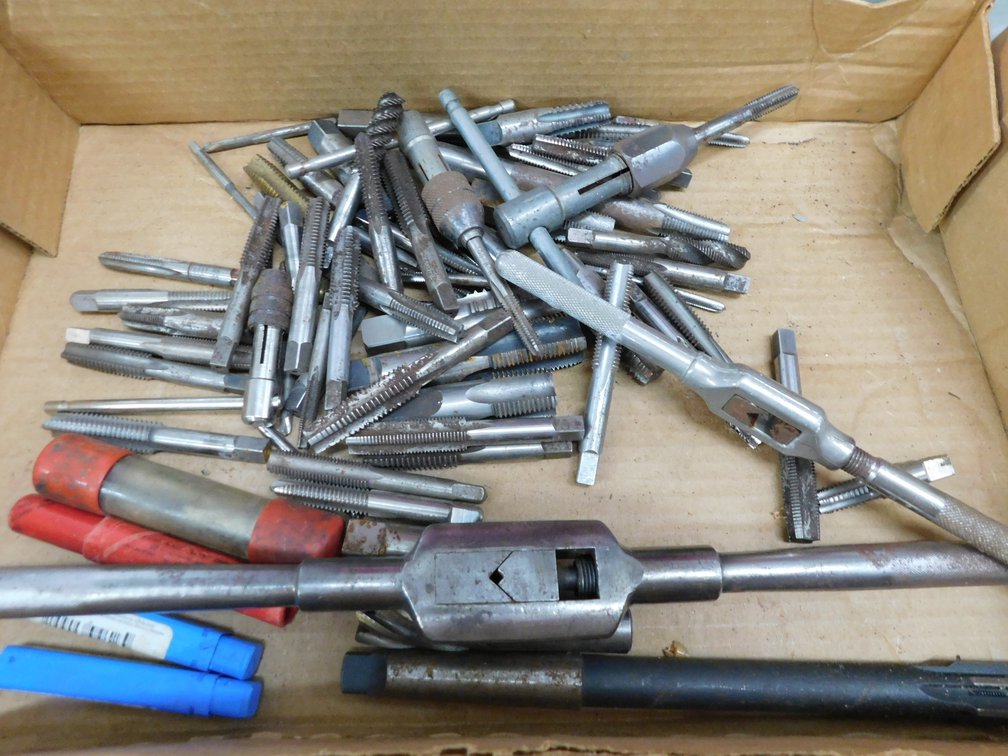 Various taps, reamers, etc. in flat