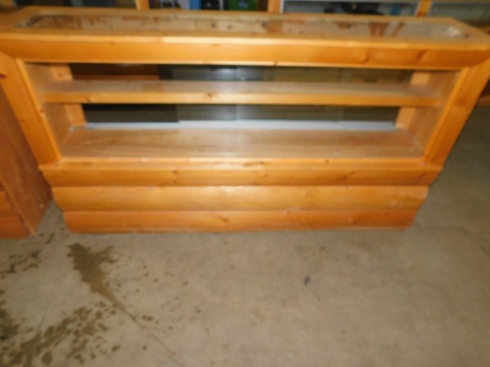 6ft x 16" x 40" T Two Drawer Display Cabinet with Sliding Glass Doors