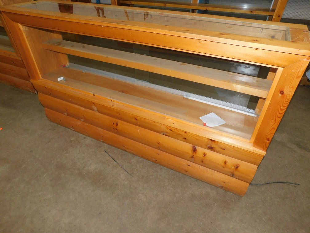 6ft x 16" x 40" T Two Drawer Display Cabinet with Sliding Glass Doors