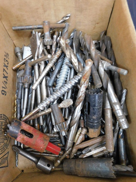 Various drill bits in flat