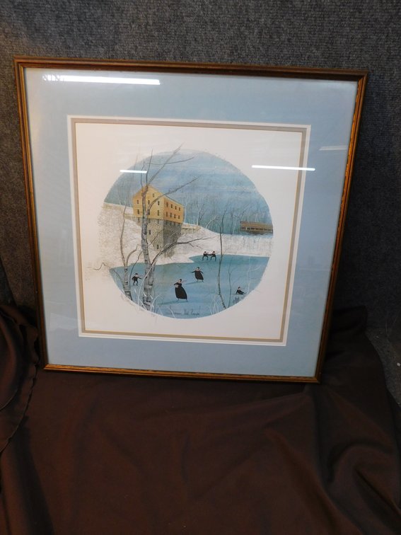 P. Buckley Moss Framed Signed Print "Lanterman's Mill Revisited" 24" x 24"