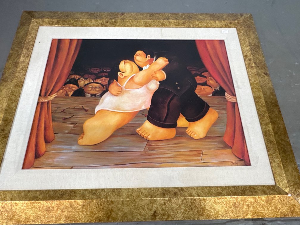 Framed "Dancing Couple" Artwork 27 1/2" x 34 1/2"
