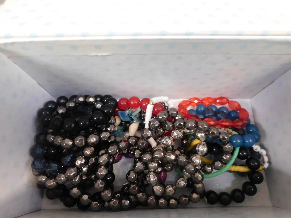 Box with Assorted Beaded Bracelets