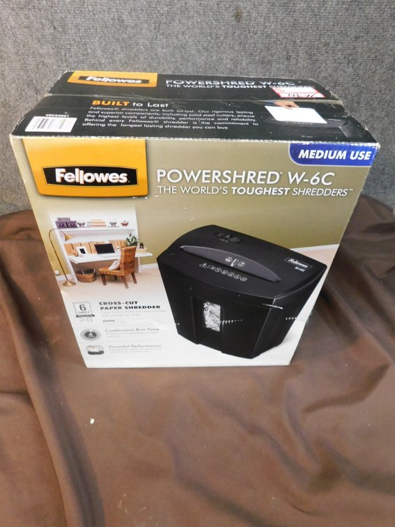 Fellowes Powershred W-6C Cross Cut Paper Shredder, New
