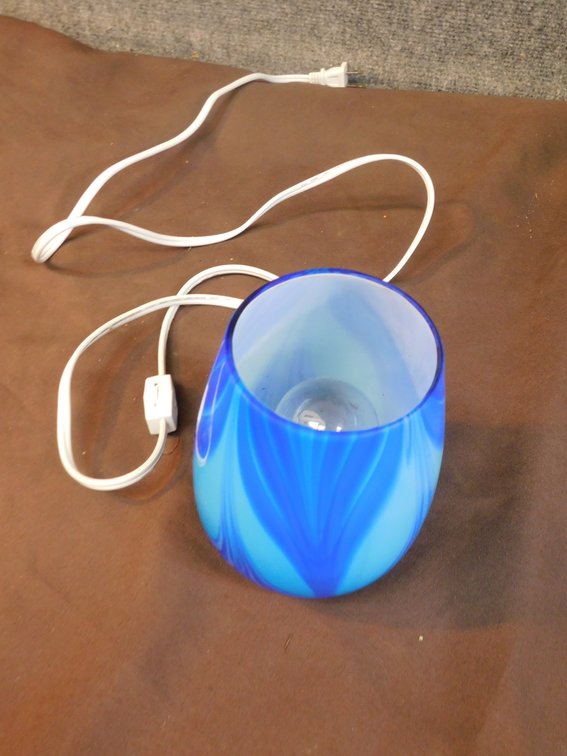 Electric Blue Swirled Light 5 3/4" T