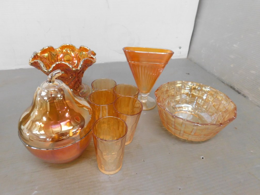 Imperial Glass Marigold Carnival Glass Dishes