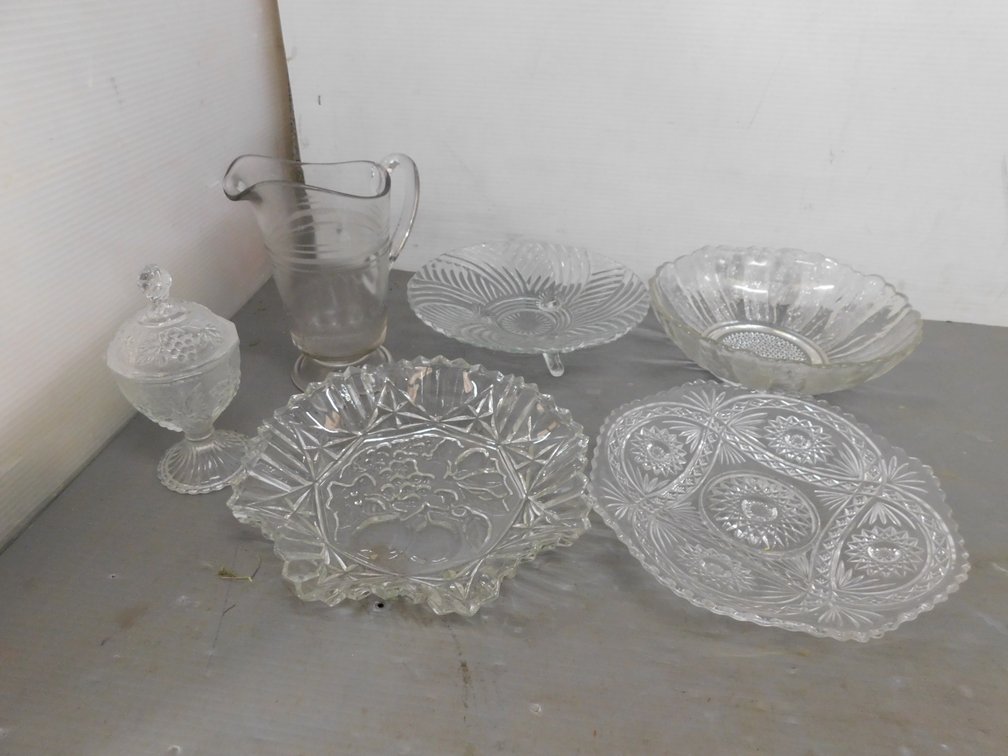 Assorted Pressed Glass Items
