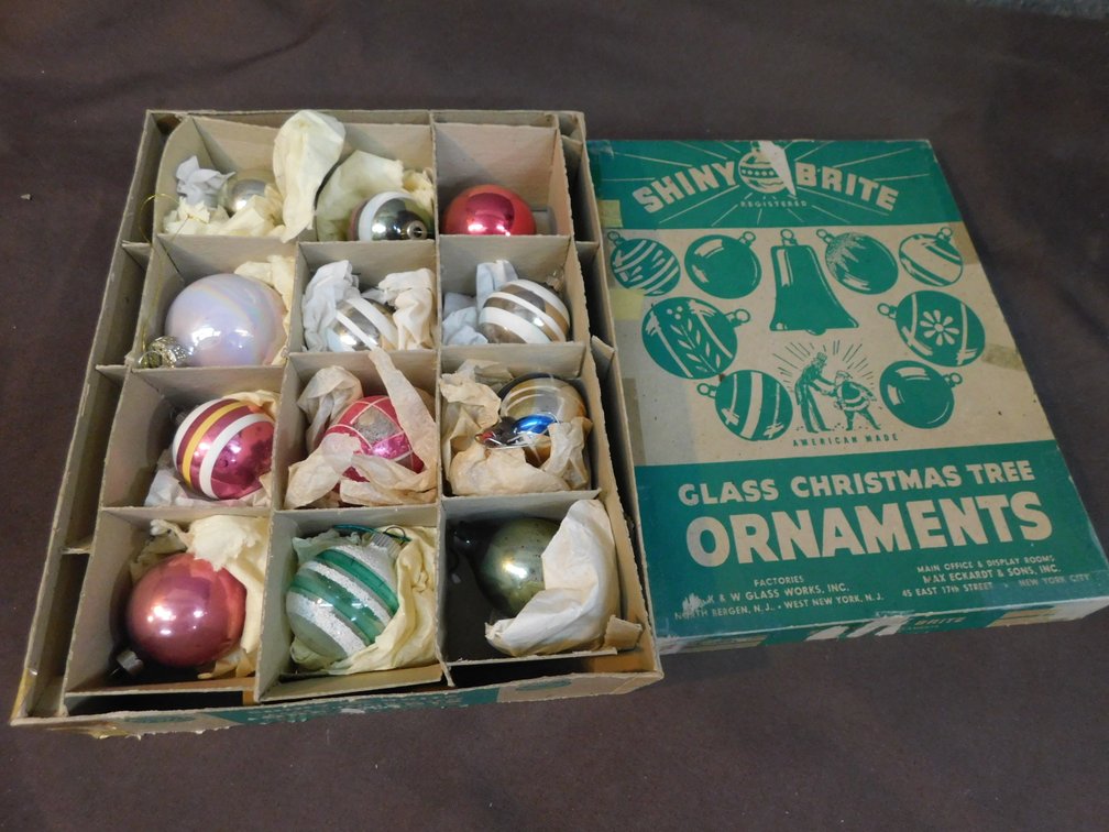 Vintage Shiny Brite Glass Christmas Tree Ornaments