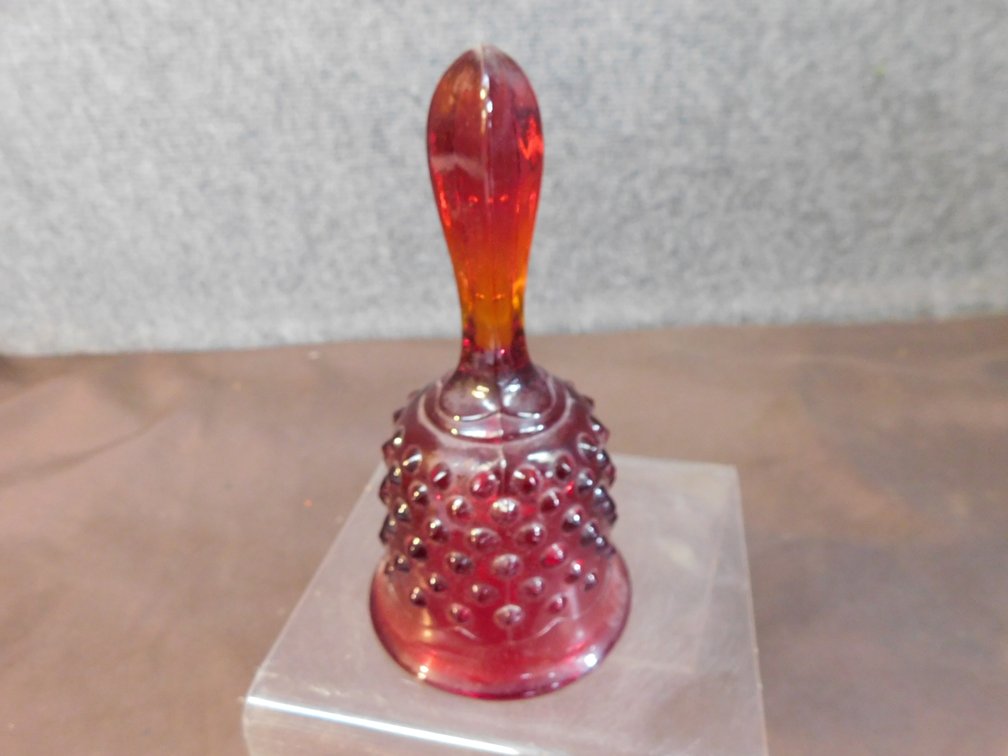 Fenton Ruby Red Hobnail Glass Bell with Hobnail Pattern 5 3/4" T