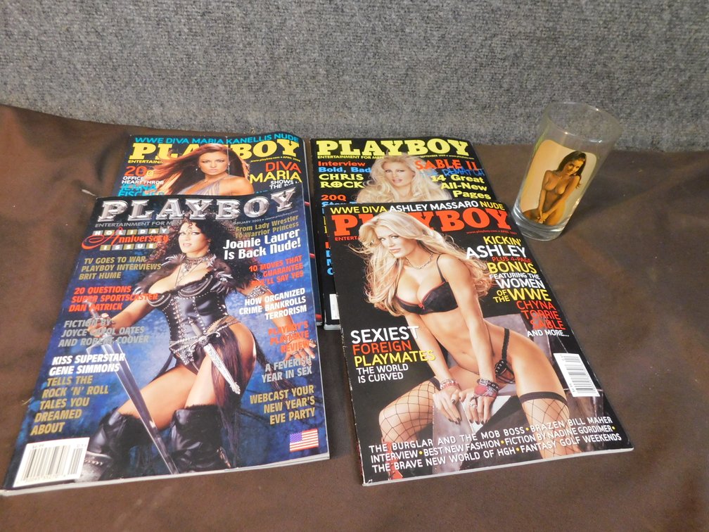 WWF/WWE Playboy Divas Magazines, Novelty Glass, Must be 18 To Purchase