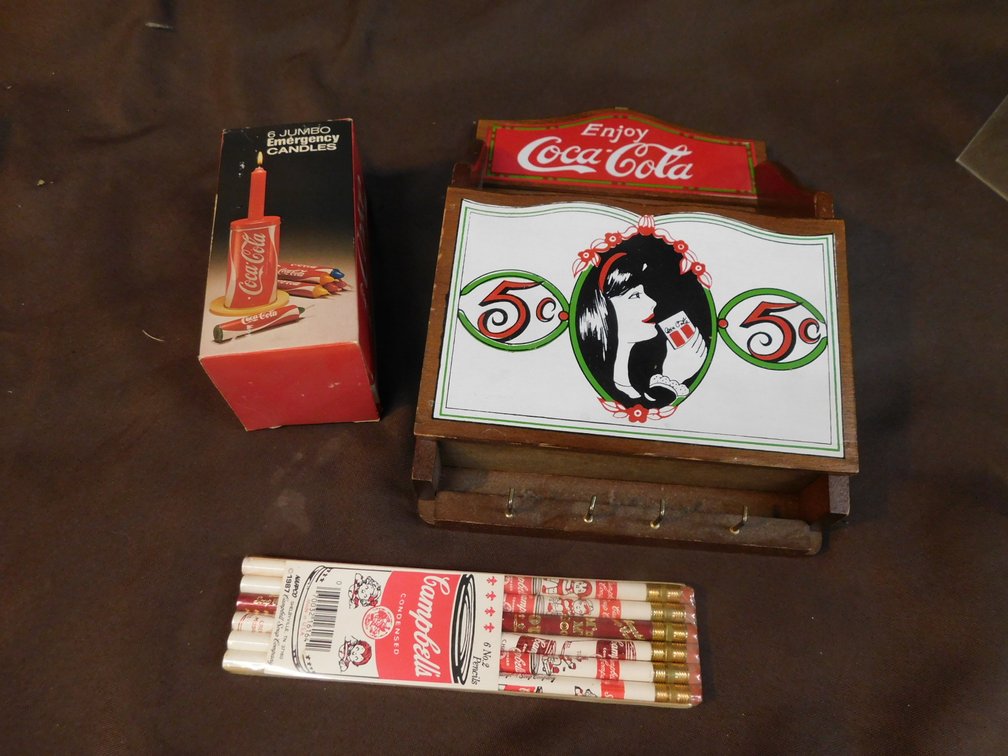 Coca-Cola Letter Holder, Emergency Candles, Bottle Opener etc.