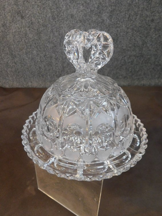 Cut Glass Covered Cheese Dome with Underplate 6" T