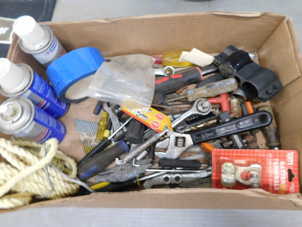 Glass Cleaner, Assorted Hand Tools etc.
