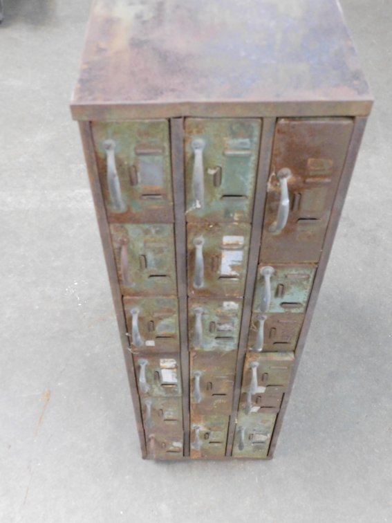 Metal Bolt Bin Cabinet 17 1/2" x 34" x 11" T
