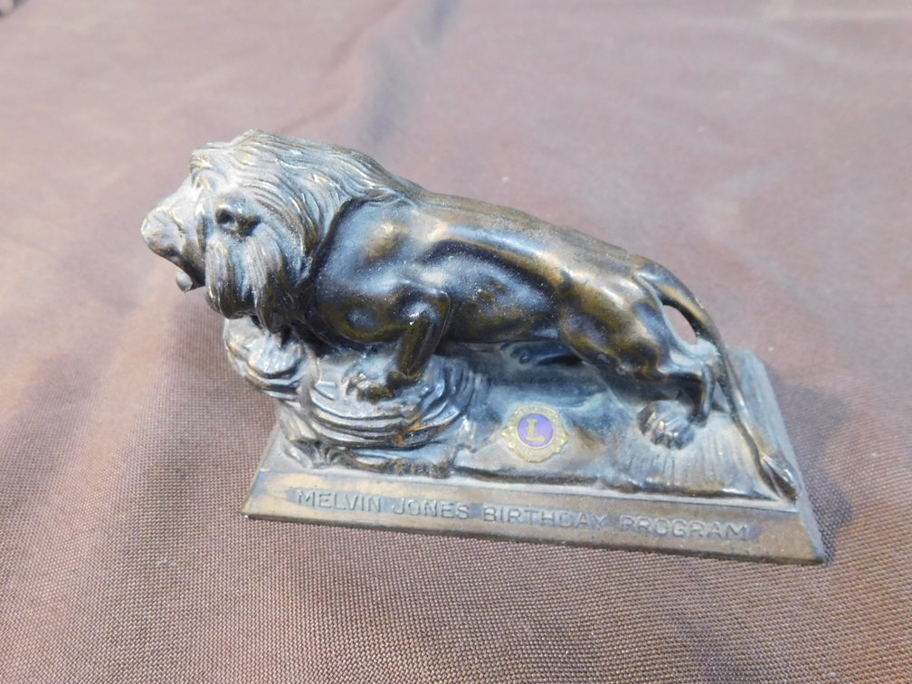 Brass Lions Club Melvin Jones Birthday Club Officer Award 4 1/2"L