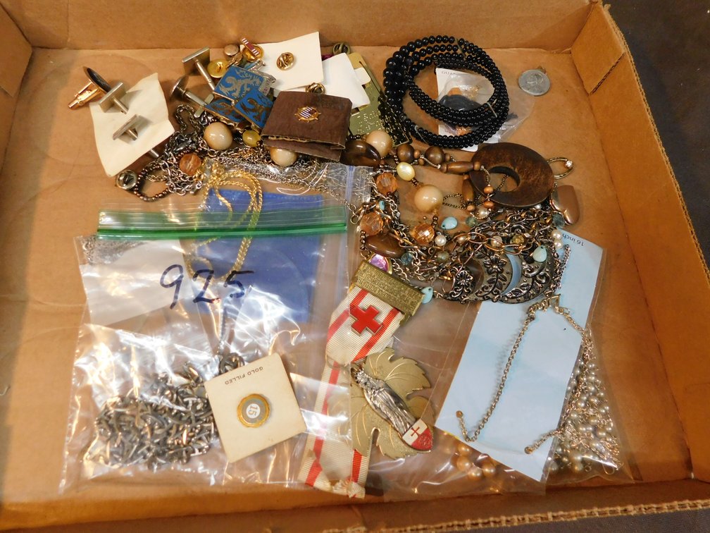 Lot of Assorted Costume Jewelry, Pins, Cuff Links Etc.