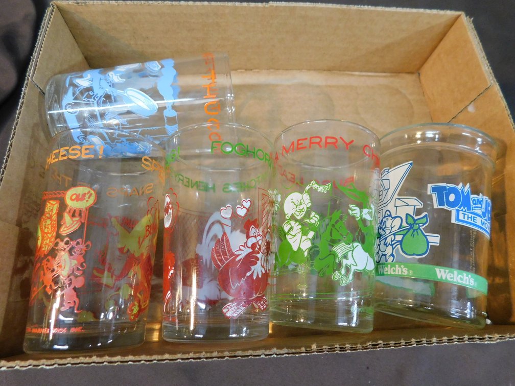 Collectible Jelly Jars, Tom and Jerry, Speedy, Foghorn etc.