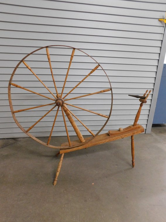 Antique Wooden Spinning Wheel