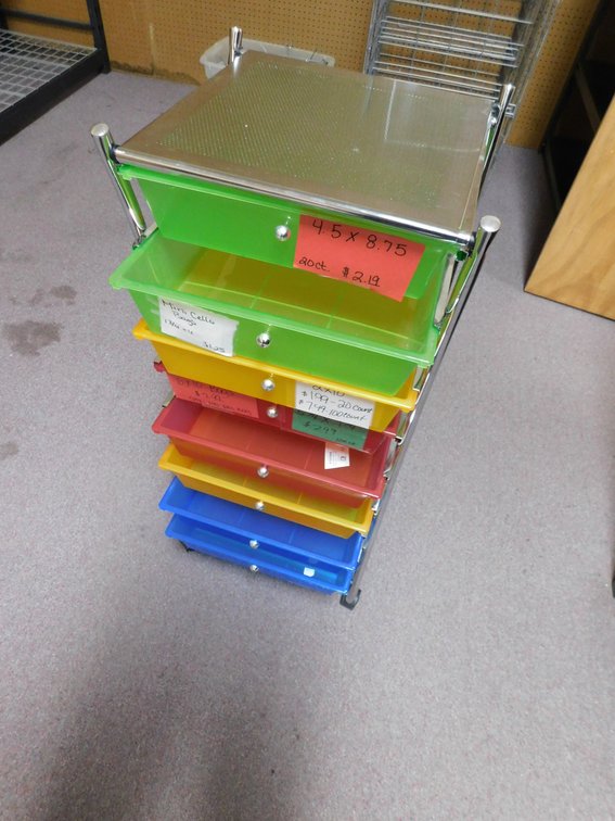 Rolling 9 Draw Storage Cart