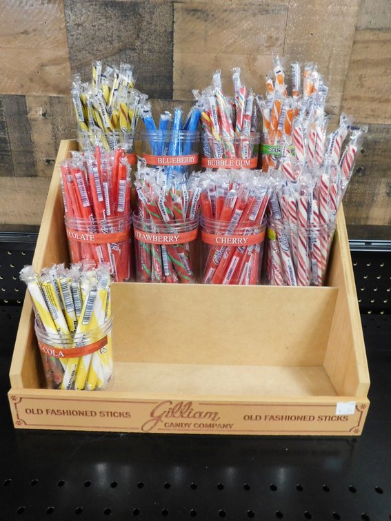 Gilliam Candy Display with Candy Sticks