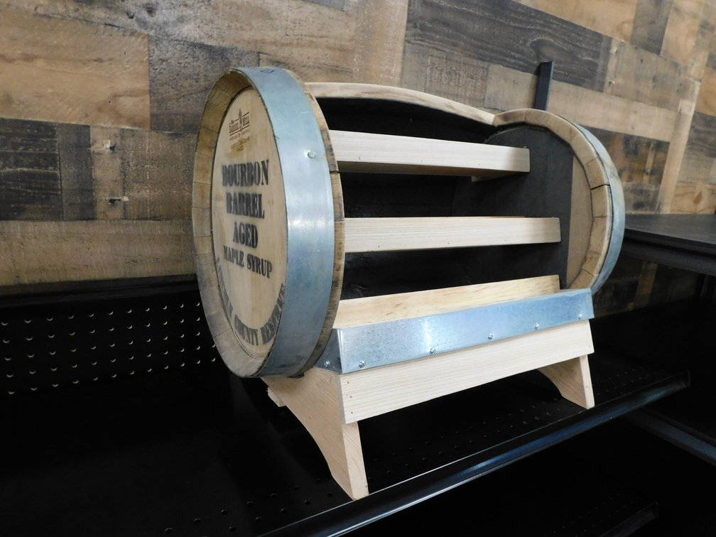 Bourbon Barrel Maple Syrup Display 21 1/2" W