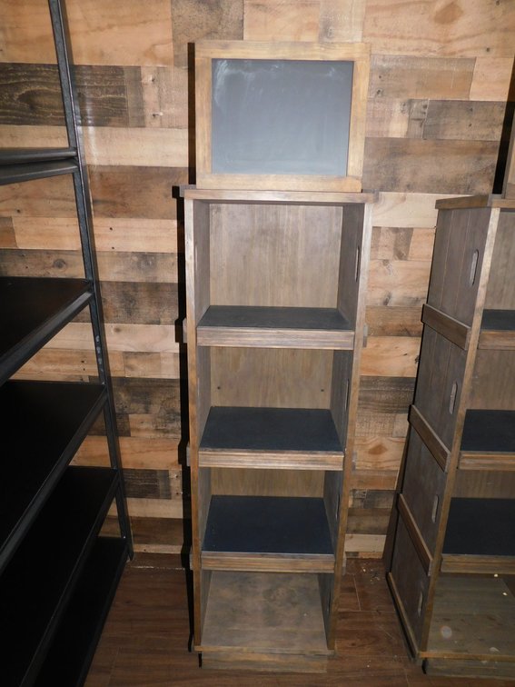 Crate Rack Shelf with Chalk Top 16" x 67" T