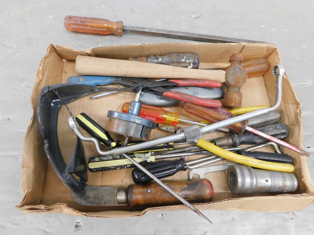 Lot of Assorted Hand Tools, Screwdrivers, Ball Peen Hammer etc.