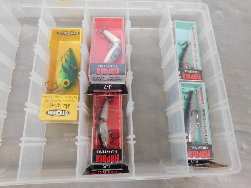 Plano Divided Plastic Box with Assorted Fishing Lures 7" x 11"
