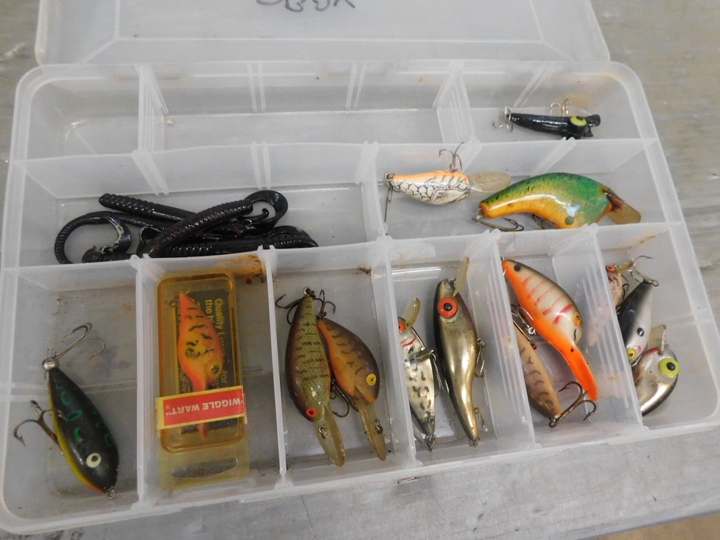 Plastic Divided Box with Assorted Fishing Lures 9" x 14"