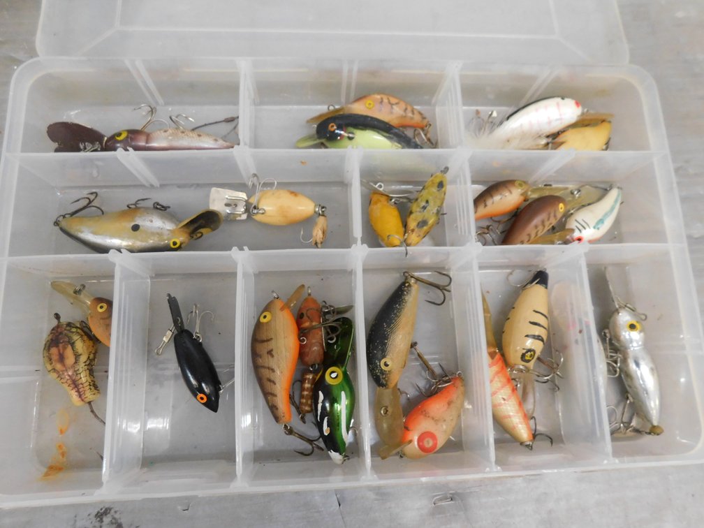 Plastic Divided Box with Assorted Fishing Lures 9" x 14"