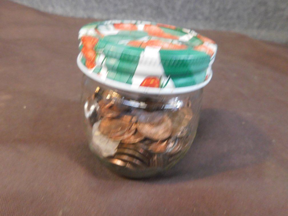 Jelly Jar with Assorted Change