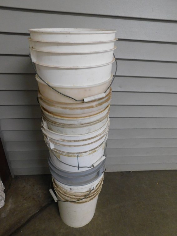 Stack of Five Gallon Buckets