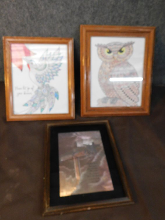 Three 8" x 10" Framed Wall Hangings