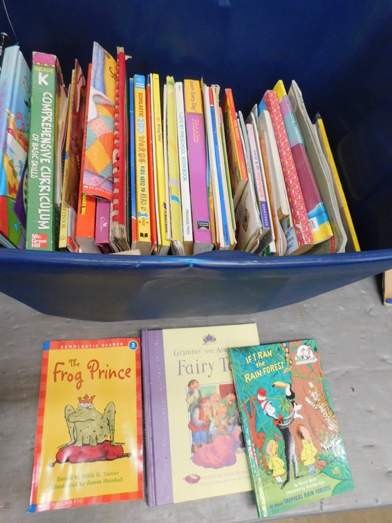 Blue Tote with Assorted Children Books