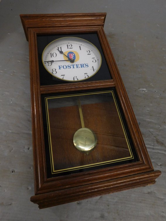 Vintage Foster's Pendulum Clock 11" x 22 1/2"
