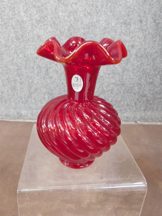 Fenton Ruby Red Vase 6" T