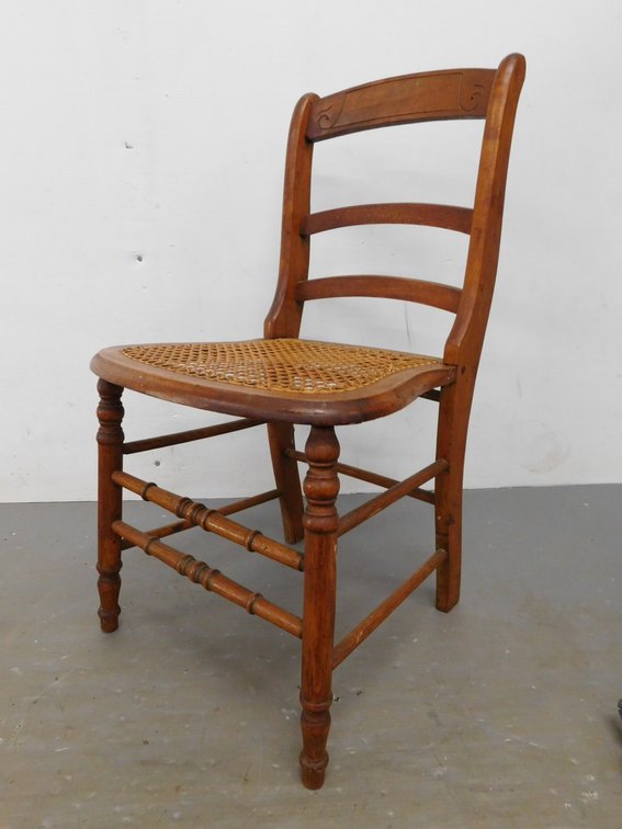 Victorian Style Ladderback Chair with Cane Bottom