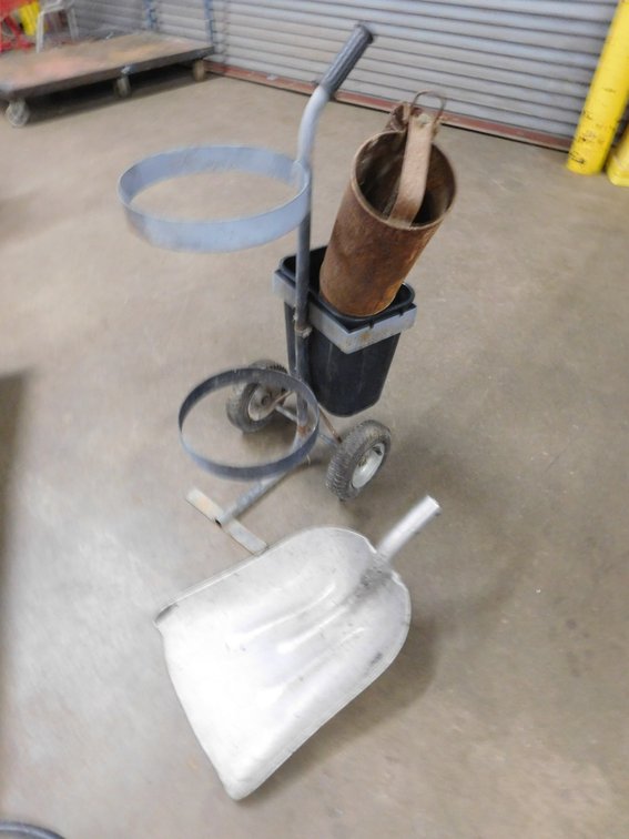 Metal Scoop, Rusted Planter, Cart