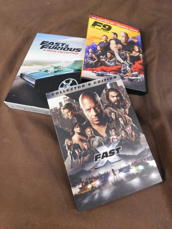 Three DVD's Fast X, Fast & Furios etc.