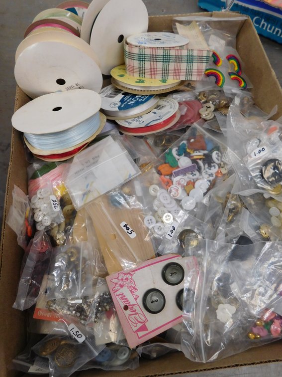 Assorted Buttons, Ribbon