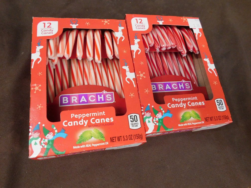 Two Boxes Brach's Peppermint Candy Canes 5.3 Oz BBD 12/27
