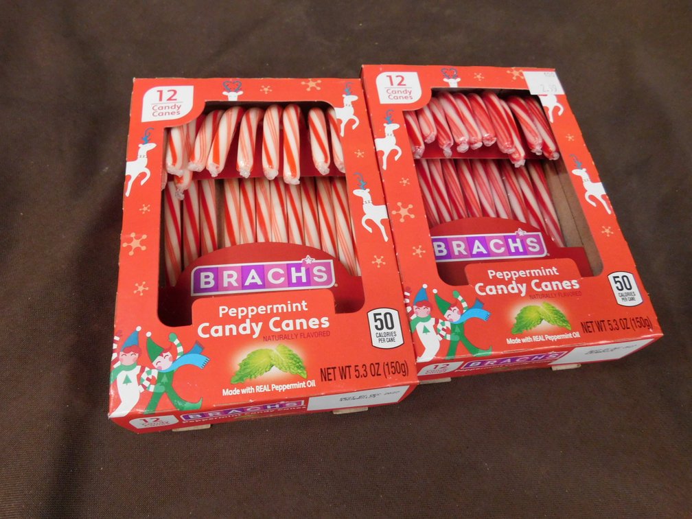Two Boxes Brach's Peppermint Candy Canes 5.3 Oz BBD 12/27