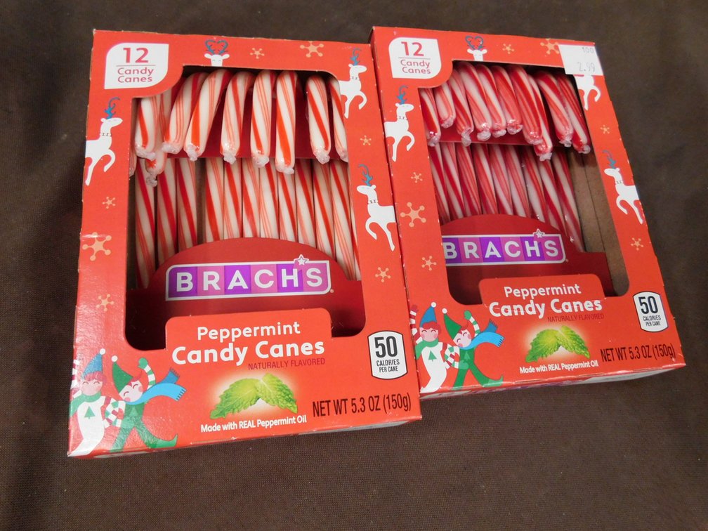 Two Boxes Brach's Peppermint Candy Canes 5.3 Oz BBD 12/27