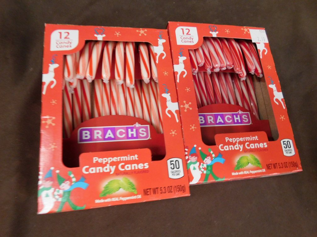 Two Boxes Brach's Peppermint Candy Canes 5.3 Oz BBD 12/27